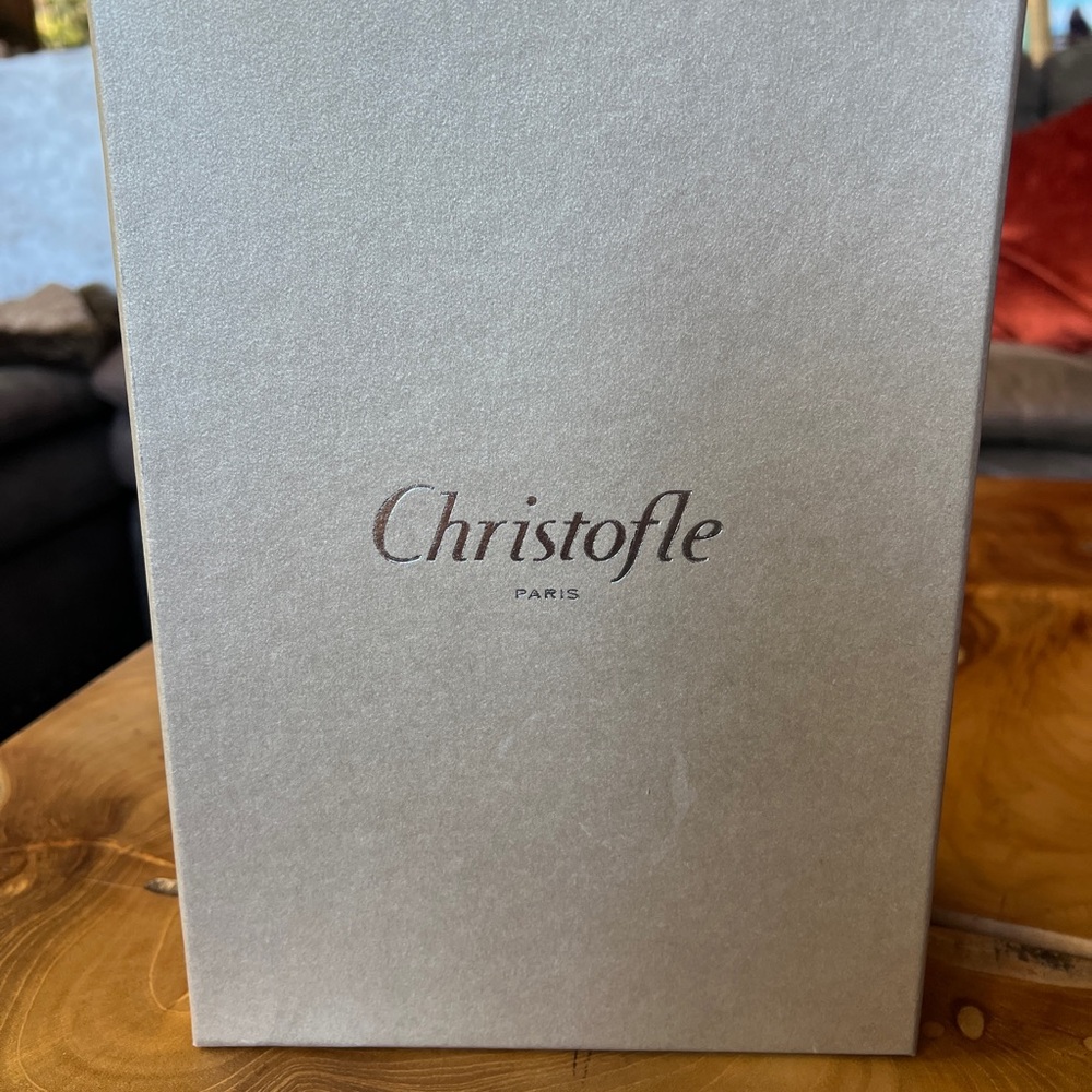 Christofle Crystal Graphik Set of 2 Champagne Flutes Christofle Red - Picture 6 of 7